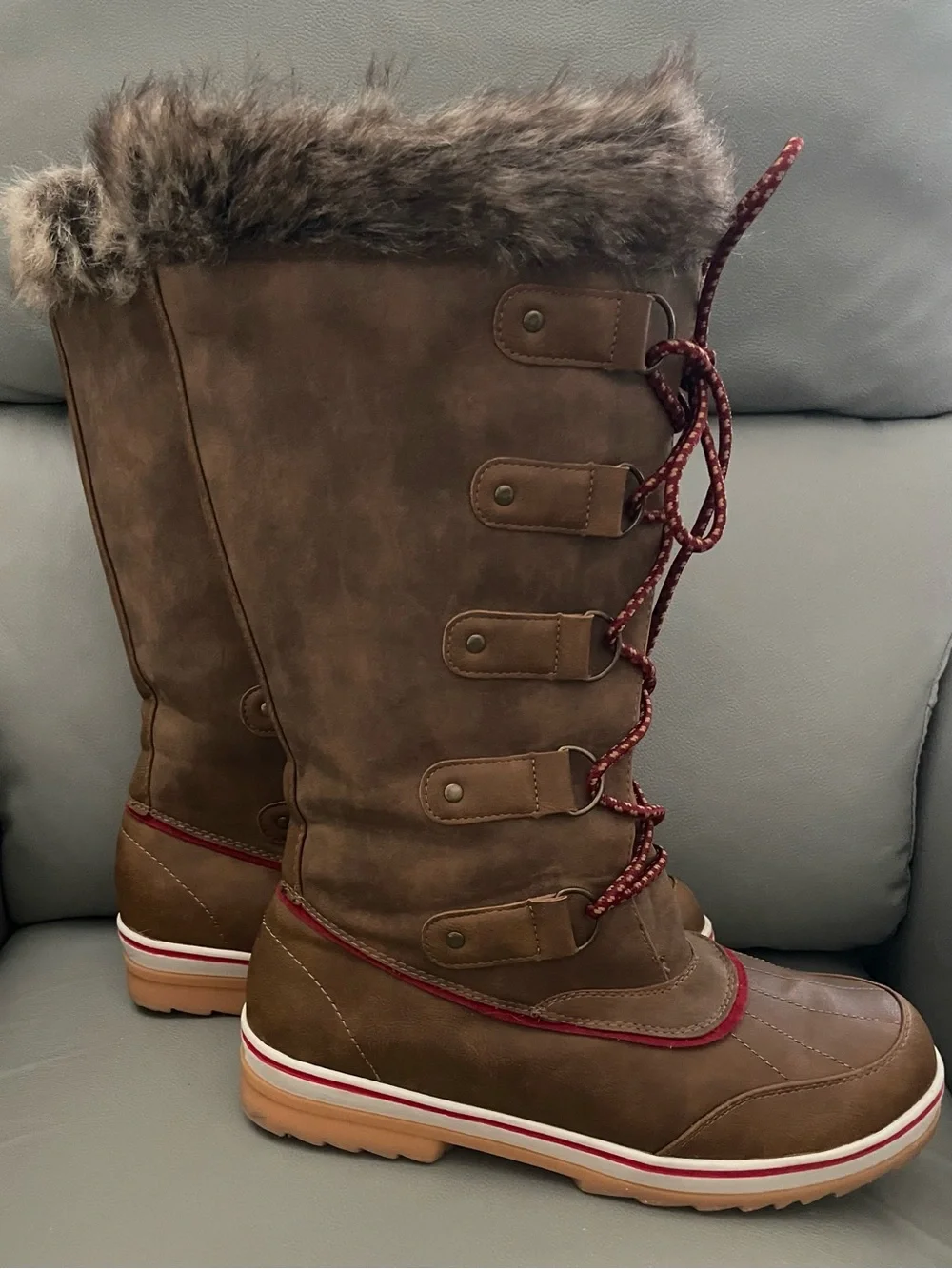 NWT Lane Bryant Tall Wide-Calf Faux-Fur Trim Women's Winter Boots, Size 12W
